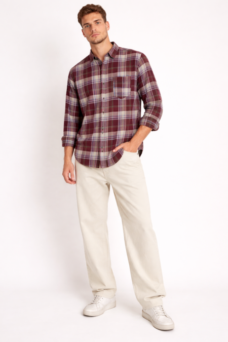Flannel Cotton Matte Checks Shirt