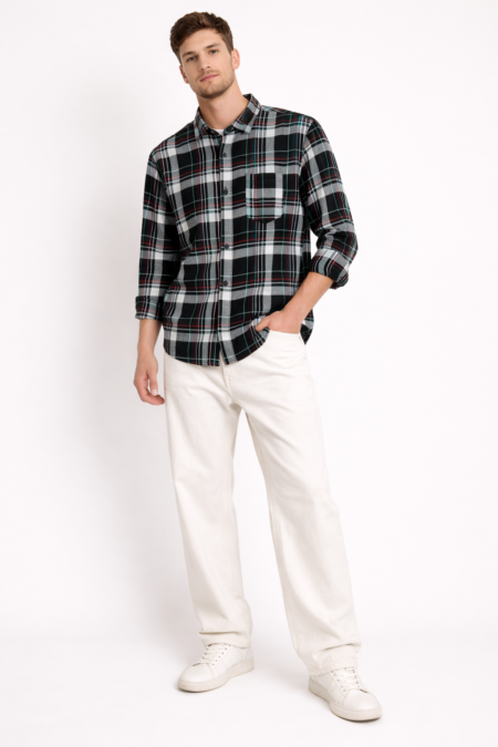 Flannel Cotton Matte Checks Shirt