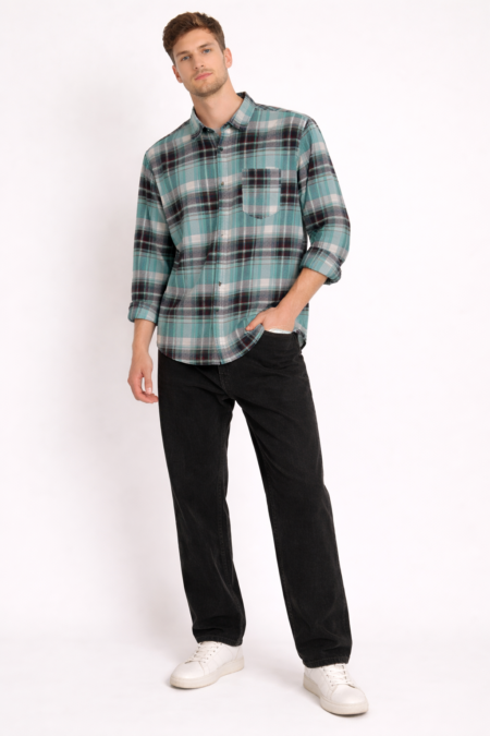 Flannel Cotton Matte Checks Shirt