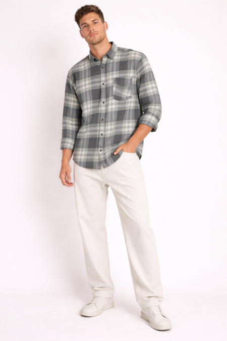 Flannel Cotton Matte Checks Shirt
