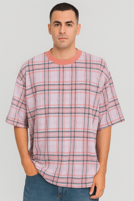 Designer Jacquard Knit DropShoulders T-shirt