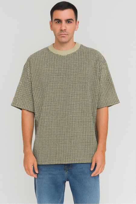 Designer Jacquard Knit DropShoulders T-shirt