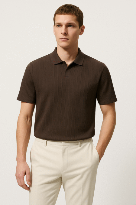 Designer Knitted Polo T-Shirt