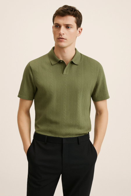 Designer Knitted Polo T-Shirt