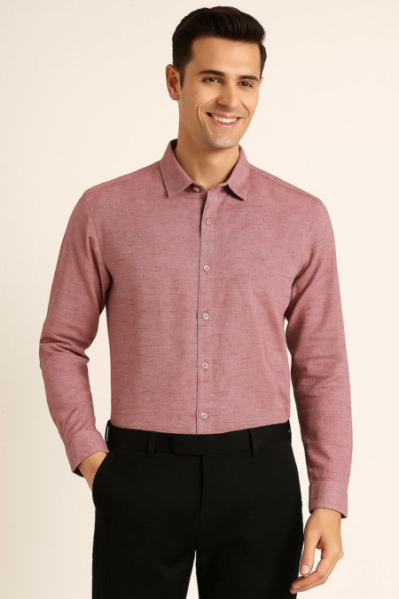 Linen Melange Solid Plain Shirt