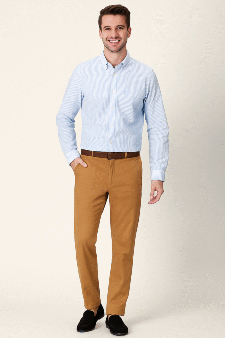 Cotton Oxford  Mini Stripes Shirt