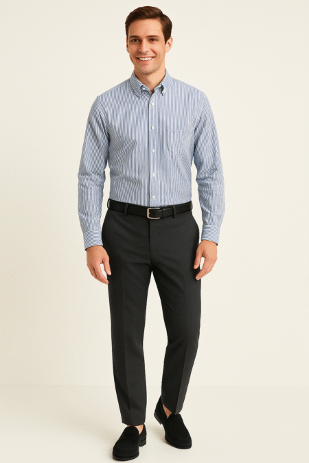Cotton Oxford  Mini Stripes Shirt