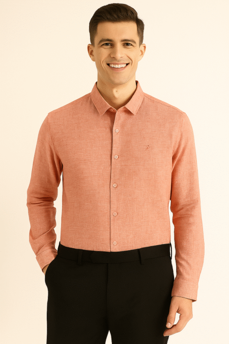 Linen Melange Solid Plain Shirt
