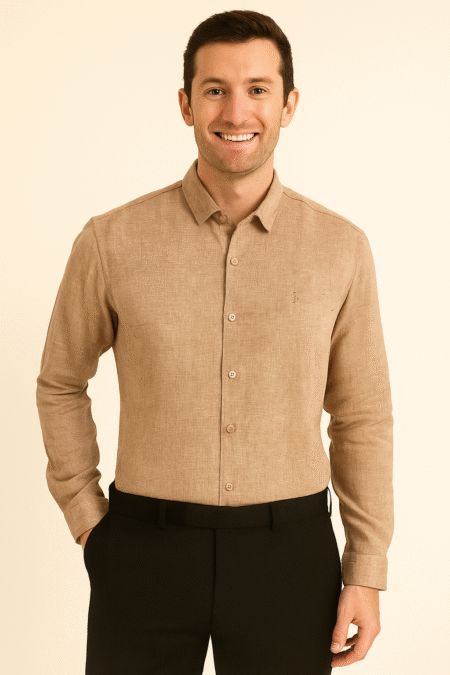 Linen Melange Solid Plain Shirt
