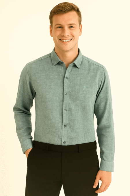 Linen Melange Solid Plain Shirt
