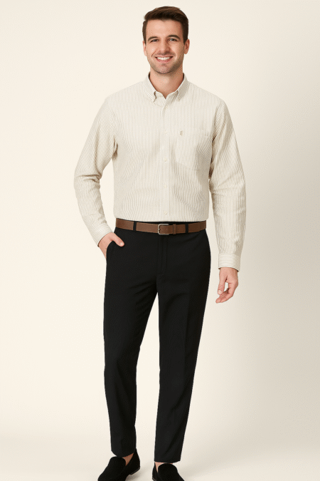 Cotton Oxford  Mini Stripes Shirt