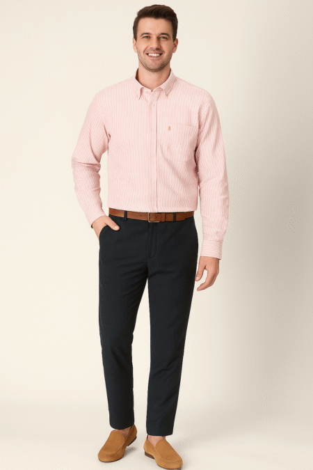 Cotton Oxford  Mini Stripes Shirt
