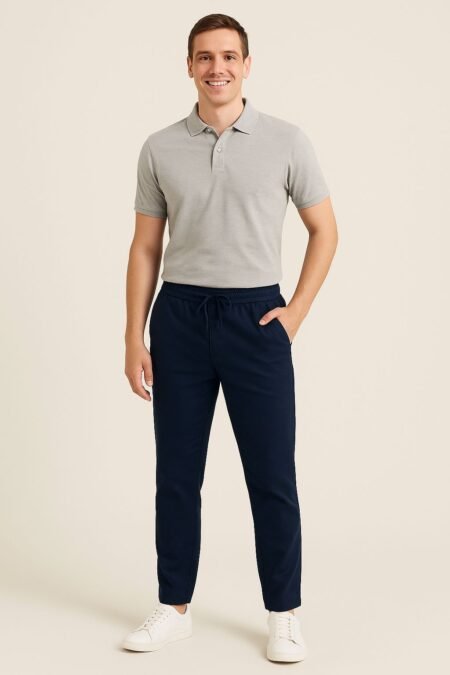 Ankle Fit Linen Blend Trousers