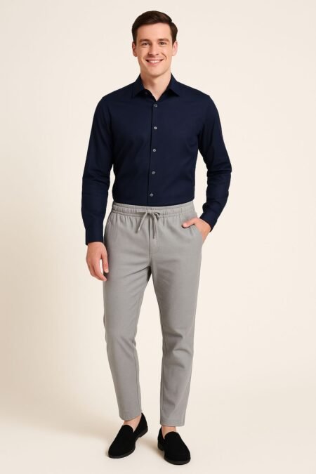 Ankle Fit Linen Blend Trousers