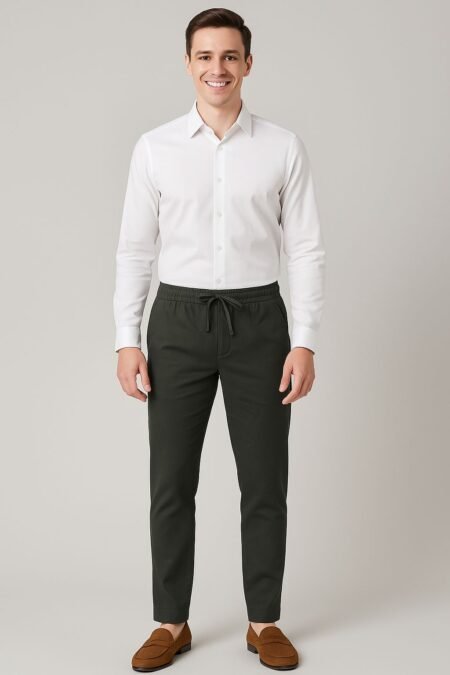 Ankle Fit Linen Blend Trousers