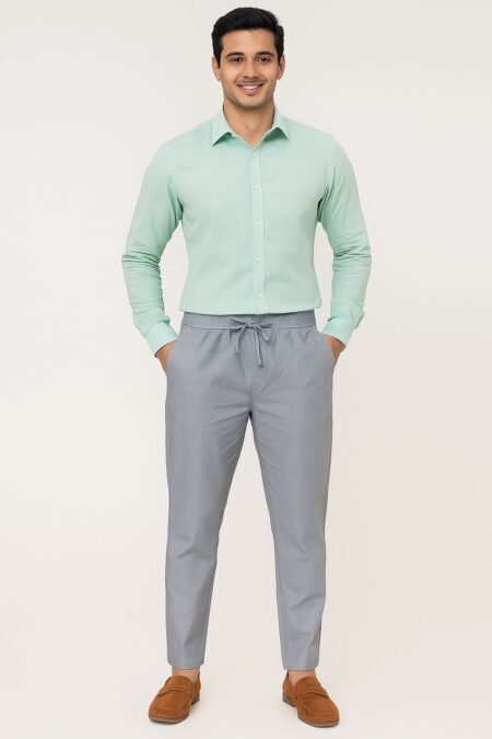Ankle Fit Linen Blend Trousers