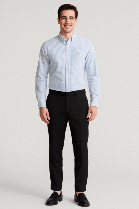 Cotton Oxford  Mini Stripes Shirt