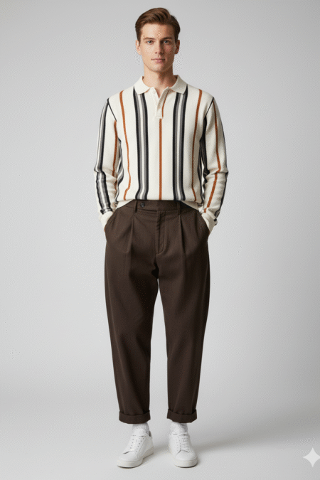 Knitted Full Sleeve Polo T-Shirt