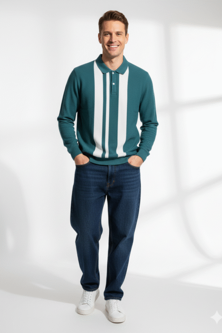 Knitted Full Sleeve Polo T-Shirt