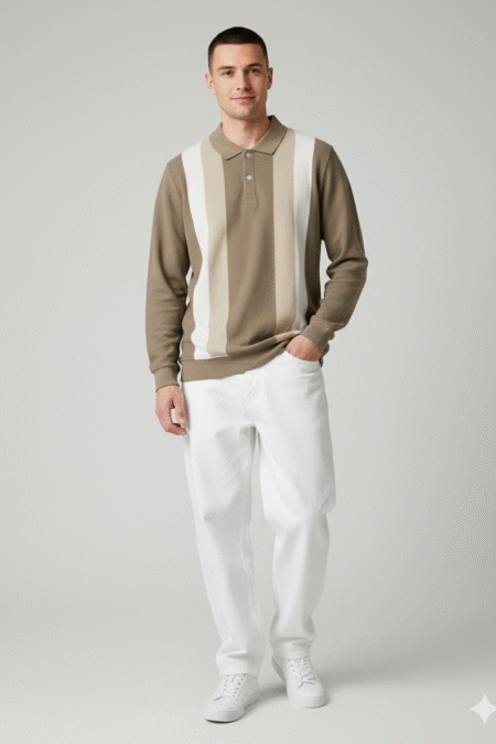 Knitted Full Sleeve Polo T-Shirt