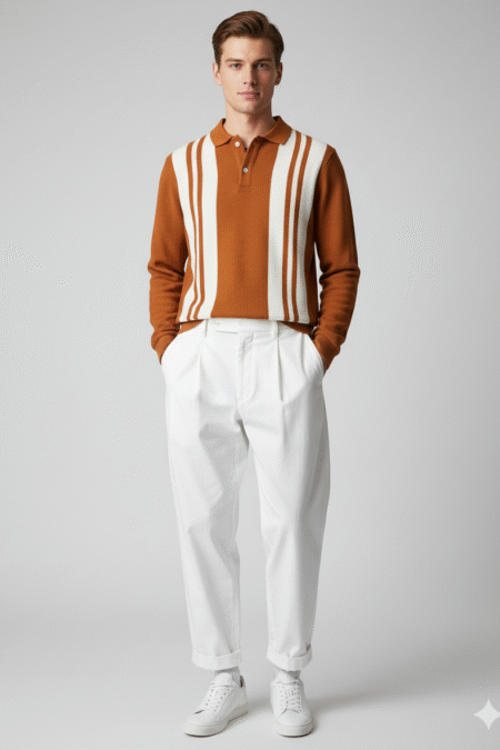 Knitted Full Sleeve Polo T-Shirt