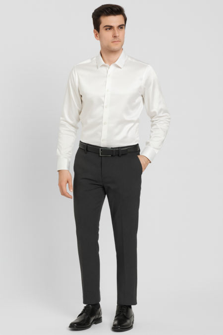 Men’s Wrinkle-Free Satin Plain Shirt