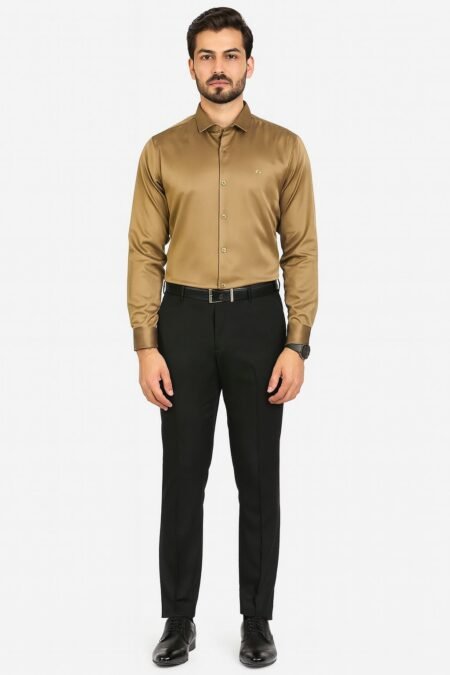 Men’s Wrinkle-Free Satin Plain Shirt